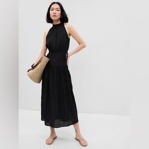 GAP | Satin High Neck Midi Dress
